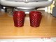 Pair of Old Red Glass Votive Holders in Biloxi, Mississippi